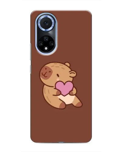 Чехол для Huawei Nova 9 SE с картинкой «Капибара с сердцем»