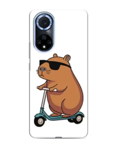 Чехол для Huawei Nova 9 SE с картинкой «Капибара на самокате»