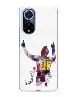 Чехол для Huawei Nova 9 SE с картинкой «Акварельный Месси Барселона»