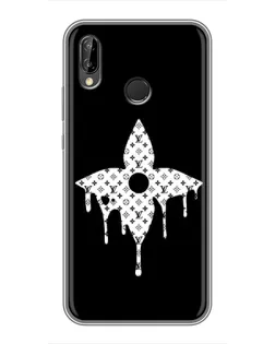 Чехол для Huawei P Smart 2019 с картинкой «Цветочная монограмма»