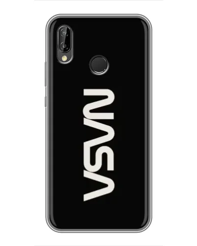 Чехол для Huawei P Smart 2019 с картинкой «NASA — вертикальный логотип»