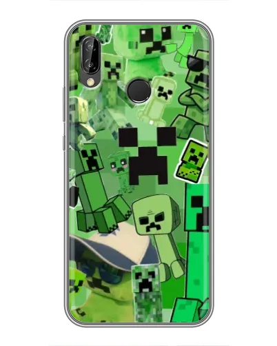 Чехол для Huawei P Smart 2019 с картинкой «Криперы Minecraft»