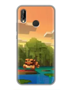Чохол для Huawei P Smart 2019 з картинкою «Майнкрафт захід сонця»