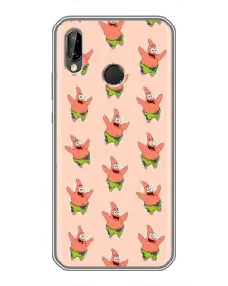 Чехол для Huawei P Smart 2019 с картинкой «Патрик Стар паттерн»