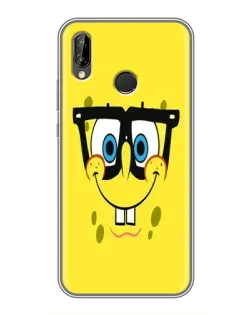 Чехол для Huawei P Smart 2019 с картинкой «Минималистичный Спанч Боб»