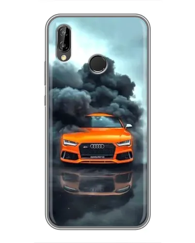 Чехол для Huawei P Smart 2019 с картинкой «Audi в облаках дыма»