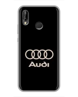 Чехол для Huawei P Smart 2019 с картинкой «Audi — золотой логотип»
