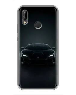 Чохол для Huawei P Smart 2019 з картинкою «Чорний Lamborghini Aventador»
