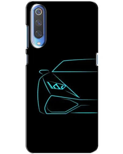 Чехол для Huawei P Smart 2020 с картинкой «Голубой силуэт Lamborghini»