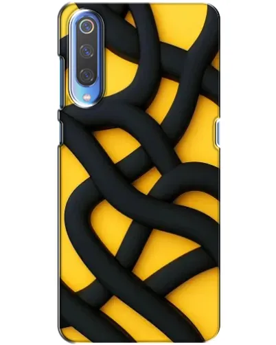 Чехол для Huawei P Smart 2020 с картинкой «Черное желтое переплетение»