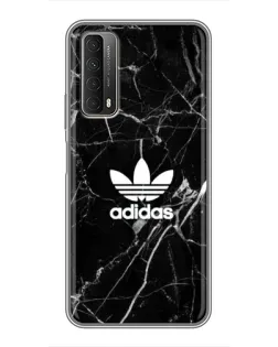 Чехол для Huawei P Smart 2021 с картинкой «Белый мрамор Adidas»