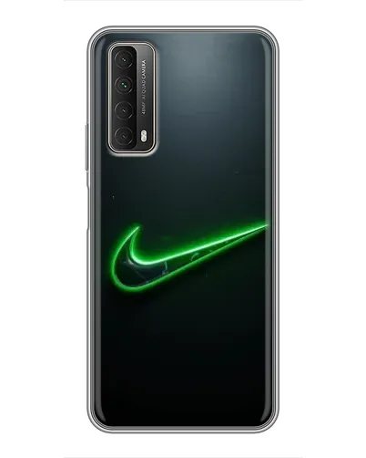 Чехол для Huawei P Smart 2021 с картинкой «Неоновый контур Nike»