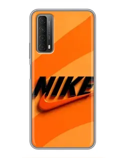 Чехол для Huawei P Smart 2021 с картинкой «Оранжевый драйв Nike»