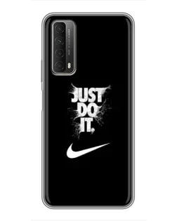 Чехол для Huawei P Smart 2021 с картинкой «Текстовый принт Nike»