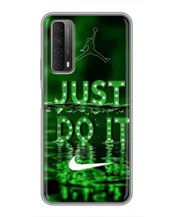 Чехол для Huawei P Smart 2021 с картинкой «Зеленый неоновый Nike»