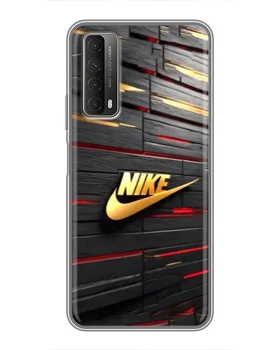 Чехол для Huawei P Smart 2021 с картинкой «Золотой Nike на металле»