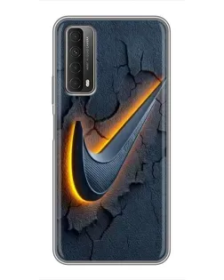 Чехол для Huawei P Smart 2021 с картинкой «Объемный логотип Найк»