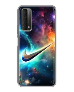 Чехол для Huawei P Smart 2021 с картинкой «Космический Nike Swoosh»