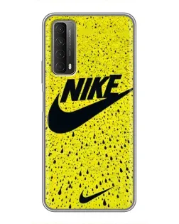 Чехол для Huawei P Smart 2021 с картинкой «Желтый текстурный Nike»