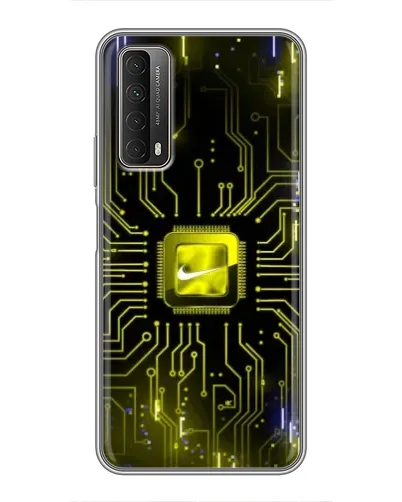 Чехол для Huawei P Smart 2021 с картинкой «Nike — золотая искра»