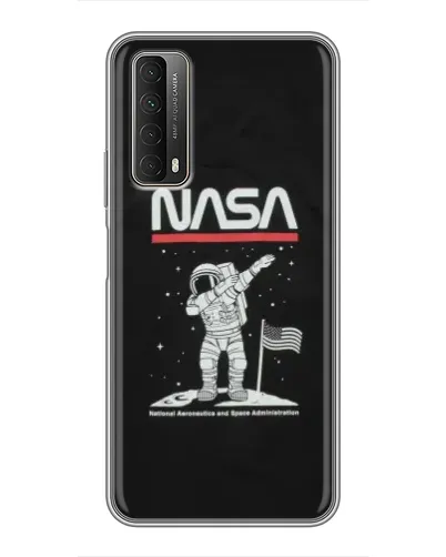 Чехол для Huawei P Smart 2021 с картинкой «NASA — шагаем по Луне»