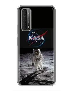 Чехол для Huawei P Smart 2021 с картинкой «Астронавт на Луне»