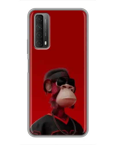 Чехол для Huawei P Smart 2021 с картинкой «Bored Ape в красном»