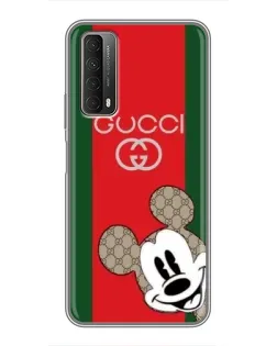 Чехол для Huawei P Smart 2021 с картинкой «Gucci — полосы и Микки» Чехол для Huawei P Smart 2021 с картинкой «Gucci — полосы и Микки»