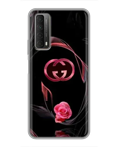 Чехол для Huawei P Smart 2021 с картинкой «Gucci — неоновая роза»