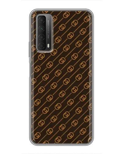 Чехол для Huawei P Smart 2021 с картинкой «Gucci — золотые диагонали»