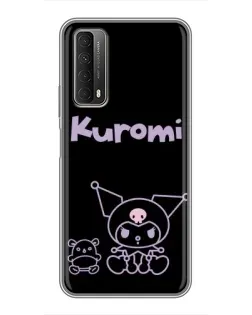 Чехол для Huawei P Smart 2021 с картинкой «Kuromi — черный минимализм»