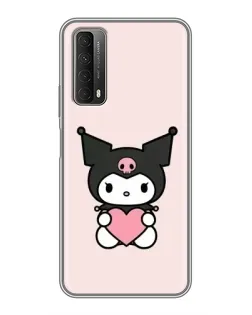 Чехол для Huawei P Smart 2021 с картинкой «Kuromi и сердце»