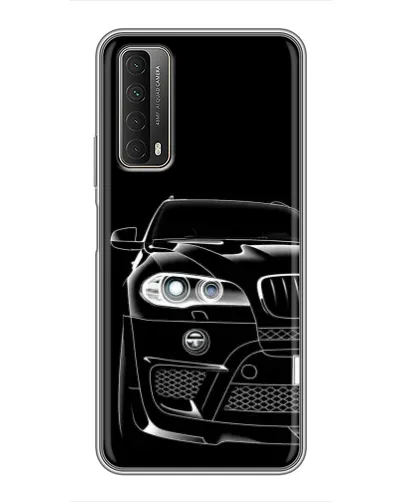 Чехол для Huawei P Smart 2021 с картинкой «Темный силуэт BMW»