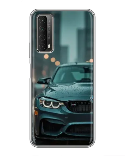 Чехол для Huawei P Smart 2021 с картинкой «BMW в огнях города»