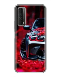Чехол для Huawei P Smart 2021 с картинкой «Спортивная BMW и цветы» Чехол для Huawei P Smart 2021 с картинкой «Спортивная BMW и цветы»