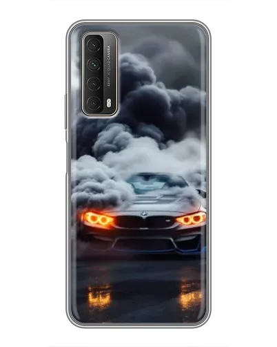 Чехол для Huawei P Smart 2021 с картинкой «BMW в дыму»