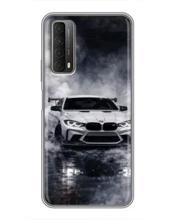 Чехол для Huawei P Smart 2021 с картинкой «BMW сквозь туман» Чехол для Huawei P Smart 2021 с картинкой «BMW сквозь туман»