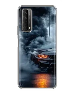 Чехол для Huawei P Smart 2021 с картинкой «BMW M-Power — абстракция» Чехол для Huawei P Smart 2021 с картинкой «BMW M-Power — абстракция»