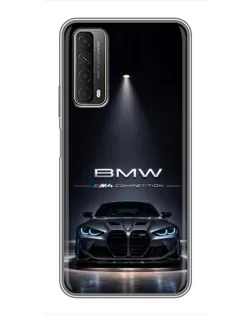 Чехол для Huawei P Smart 2021 с картинкой «BMW сквозь ночной город» Чехол для Huawei P Smart 2021 с картинкой «BMW сквозь ночной город»