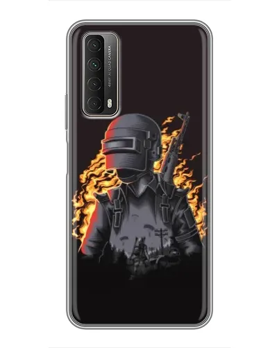 Чехол для Huawei P Smart 2021 с картинкой «PUBG — огненный силуэт»