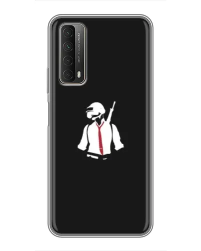 Чехол для Huawei P Smart 2021 с картинкой «PUBG — силуэт воина»