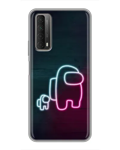 Чехол для Huawei P Smart 2021 с картинкой «Among Us неон-арт»