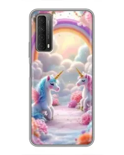 Чехол для Huawei P Smart 2021 с картинкой «Радуга и единороги» Чехол для Huawei P Smart 2021 с картинкой «Радуга и единороги»