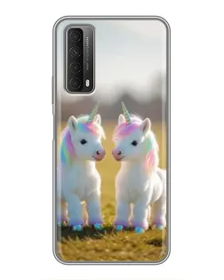 Чехол для Huawei P Smart 2021 с картинкой «Пара единорогов»