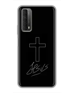 Чехол для Huawei P Smart 2021 с картинкой «Графический крест Jesus» Чехол для Huawei P Smart 2021 с картинкой «Графический крест Jesus»