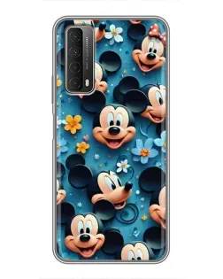 Чехол для Huawei P Smart 2021 с картинкой «Паттерн Микки и Минни»