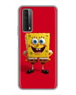 Чохол для Huawei P Smart 2021 з картинкою «Спанч Боб на червоному»