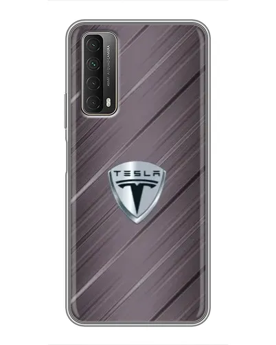 Чехол для Huawei P Smart 2021 с картинкой «Металлическая текстура Tesla»
