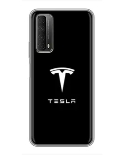 Чехол для Huawei P Smart 2021 с картинкой «Tesla White Logo» Чехол для Huawei P Smart 2021 с картинкой «Tesla White Logo»