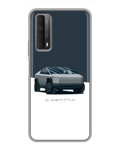 Чехол для Huawei P Smart 2021 с картинкой «Серебристый Cybertruck Tesla»